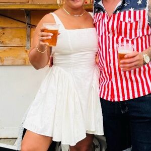 White open back dress